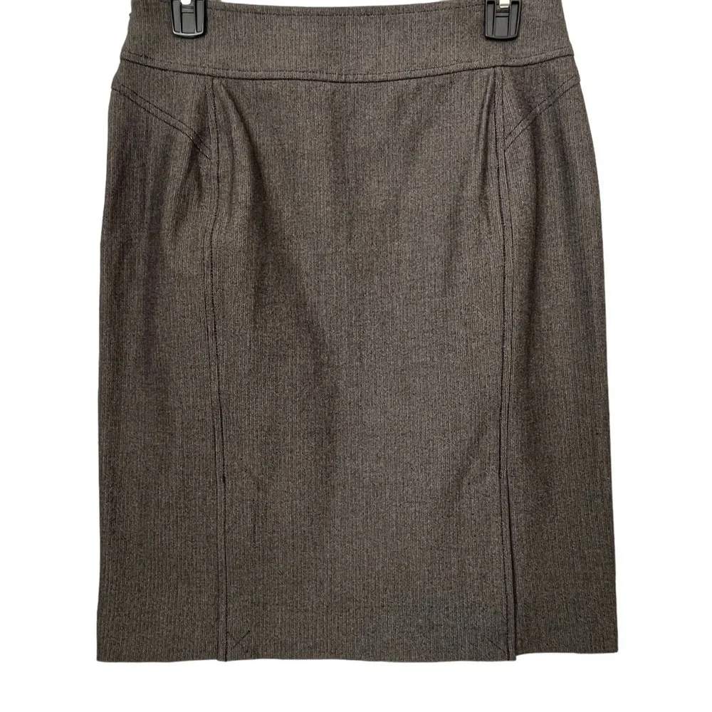 NWT Banana Republic Black & White Herringbone Pattern Stretch Pencil Skirt